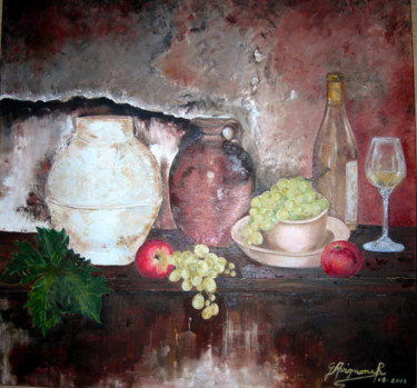 Peinture intitulée "degustations-80x80-…" par Gisella Michel Avignone-Rossa, Œuvre d'art originale, Huile