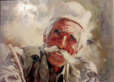 Painting titled "King of  the plain" by Giti Tayebi, Original Artwork, Oil