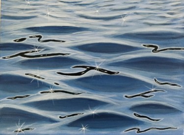 Malerei mit dem Titel "The Sea" von Gitika Singh, Original-Kunstwerk, Acryl Auf Keilrahmen aus Holz montiert