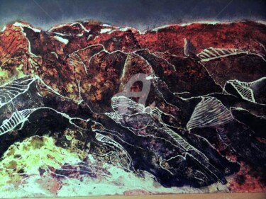 Malerei mit dem Titel "Berglandschaft bei…" von Gitty Amani, Original-Kunstwerk, Öl