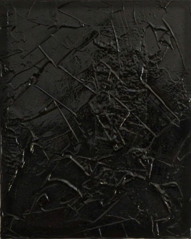 Schilderij getiteld "Black plastic wave" door Julia Jergh, Origineel Kunstwerk, Acryl