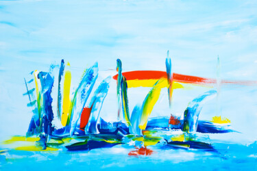 Peinture intitulée "Regate Multicolore" par Giulia Pintea, Œuvre d'art originale, Acrylique Monté sur Châssis en bois