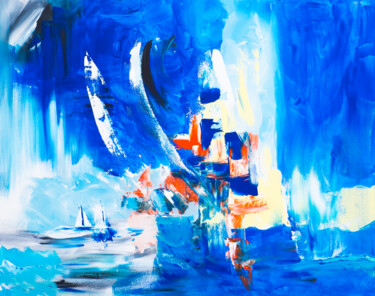 Painting titled "L'iceberg Et Les Vo…" by Giulia Pintea, Original Artwork, Acrylic