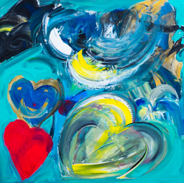 Peinture intitulée "Symphonie Des Coeurs" par Giulia Pintea, Œuvre d'art originale, Acrylique