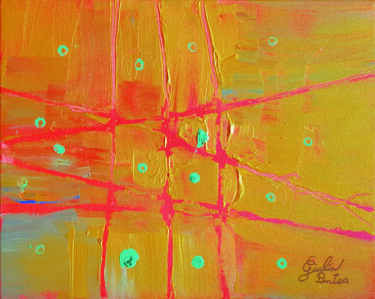 Painting titled "Drops" by Giulia Pintea, Original Artwork, Acrylic Mounted on Wood Stretcher frame