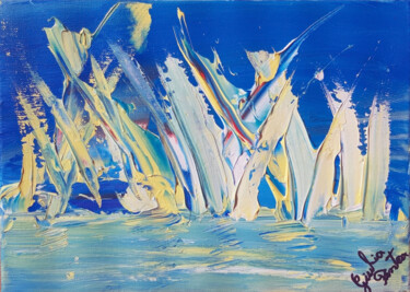Painting titled "Les poissons volant…" by Giulia Pintea, Original Artwork, Acrylic