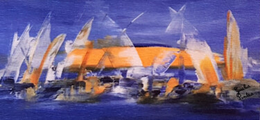 Pintura intitulada "Blue Sunrise" por Giulia Pintea, Obras de arte originais, Acrílico