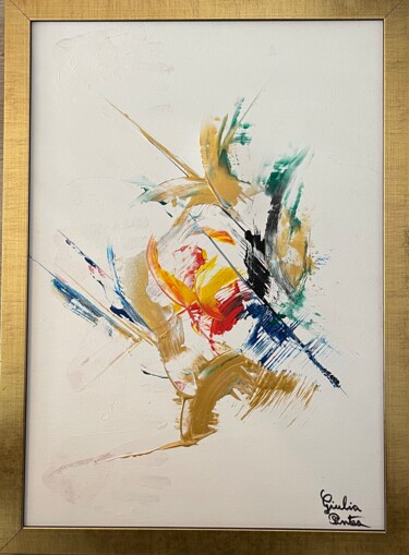 Painting titled "LES PAPILLONS" by Giulia Pintea, Original Artwork, Acrylic Mounted on Wood Stretcher frame