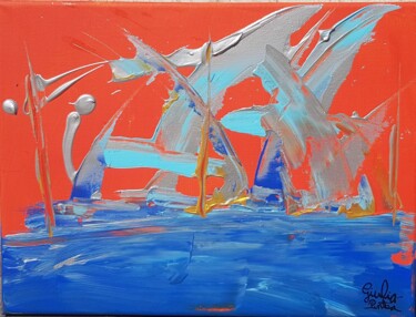 Painting titled "LE POINT SUR I" by Giulia Pintea, Original Artwork, Acrylic Mounted on Wood Stretcher frame