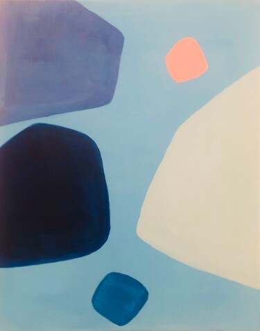 Peinture intitulée ""Lagon bleu"" par Giulia Simeone, Œuvre d'art originale, Acrylique Monté sur Châssis en bois