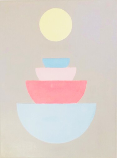 Картина под названием ""Scandi pastel 1"" - Giulia Simeone, Подлинное произведение искусства, Акрил Установлен на Деревянная…