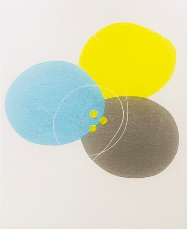 Malarstwo zatytułowany „"Glace citron jaune"” autorstwa Giulia Simeone, Oryginalna praca, Akryl Zamontowany na Drewniana ram…