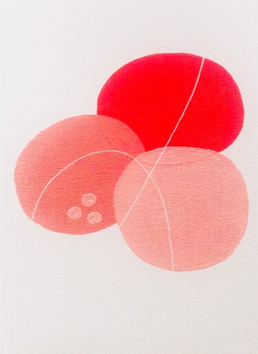 제목이 ""Glace fraise""인 미술작품 Giulia Simeone로, 원작, 아크릴 나무 들것 프레임에 장착됨