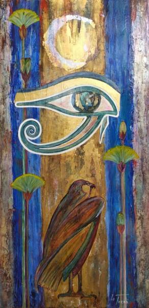 Malerei mit dem Titel "Horus" von Le Trenà, Original-Kunstwerk, Acryl