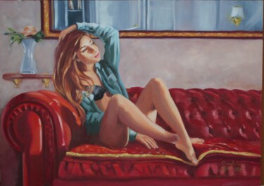 Painting titled "Pomeriggio" by Giuliana Candeliere, Original Artwork, Oil