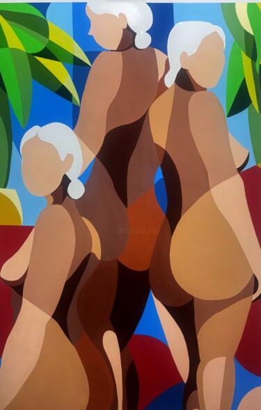 Peinture intitulée "FEMMINILITÀ RIFLESSA" par Giuliano Auriti, Œuvre d'art originale, Acrylique Monté sur Châssis en bois