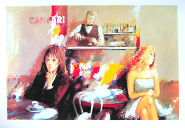 Pittura intitolato "Ragazza al bar" da Giuliano Trombini, Opera d'arte originale, Acrilico