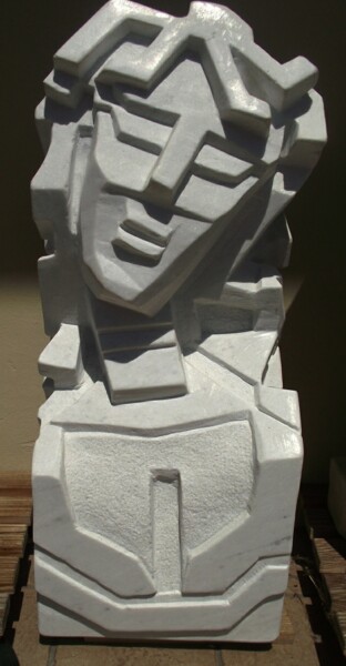 Escultura titulada "testa geometrica-Ma…" por Giulio Adobati, Obra de arte original, Piedra