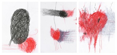 Drawing titled ""Triptych" (19-7-21)" by Giulio Benatti, Original Artwork, Pastel