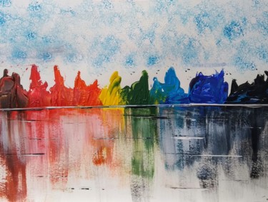 Colorful Landscape Painting titled "Colorful Landscape" by Giulio Bradamante, Original Art, Acrylic