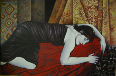 Painting titled "sogno" by Giulio Ciccarone, Original Artwork, Acrylic Mounted on Wood Stretcher frame