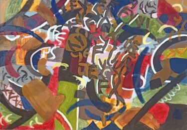 Картина под названием "facciato" - Giulio Fabbrini, Подлинное произведение искусства, Масло Установлен на Деревянная рама дл…