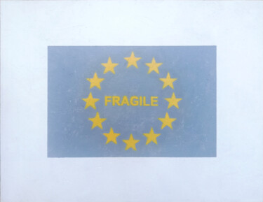 Картина под названием "Fragile-GreyFlag" - Giulio Gavioli, Подлинное произведение искусства, Рисунок распылителем краски