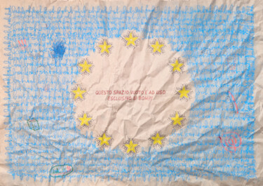 Pittura intitolato "Una bandiera per BO…" da Giulio Gavioli, Opera d'arte originale, Pastello Montato su Altro pannello rigi…