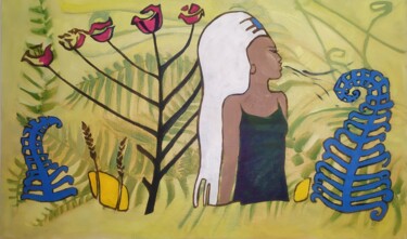 Peinture intitulée ""Ветер в поле"" par Giulnara Cham, Œuvre d'art originale, Huile