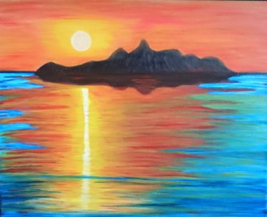 Painting titled "Coucher de Soleil" by Suzanne Giuly, Original Artwork