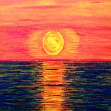 Malerei mit dem Titel "coucher du soleil" von Suzanne Giuly, Original-Kunstwerk, Acryl