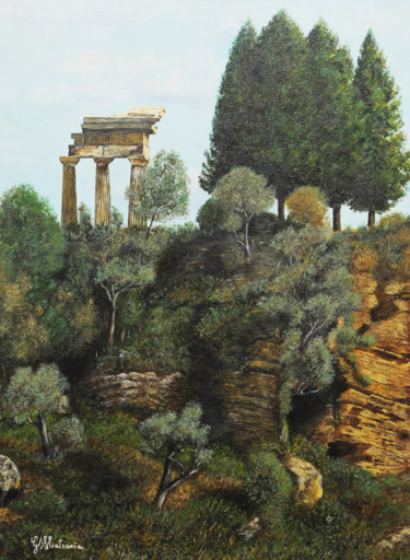 Pittura intitolato "Valle dei Templi" da Giuseppa Matraxia, Opera d'arte originale