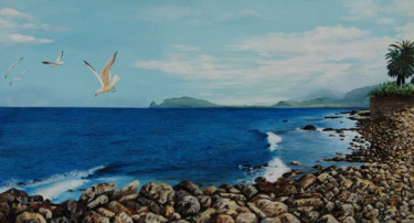 Painting titled "Onde di mare" by Giuseppa Matraxia, Original Artwork, Oil