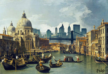 数字艺术 标题为“Venice Bridge” 由Bisha, 原创艺术品, 数字油画