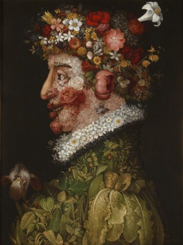 Pintura titulada "Le printemps" por Giuseppe Arcimboldo, Obra de arte original, Oleo