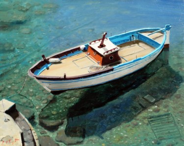 Pittura intitolato "barca" da Giuseppe Cacciapuoti, Opera d'arte originale