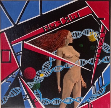 Painting titled "DNA" by Giuseppe Cantatore, Original Artwork, Oil