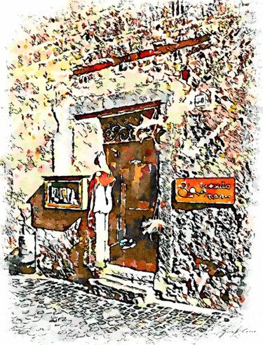 Porta del negozio di filati Digital Arts titled "Porta del negozio d…" by Giuseppe Cocco, Original Art, Watercolor