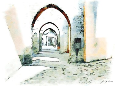 Scorcio con serie di archi Digital Arts titled "Scorcio con serie d…" by Giuseppe Cocco, Original Art, Watercolor