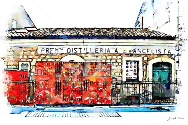 Arte digitale intitolato "Vecchia distilleria" da Giuseppe Cocco, Opera d'arte originale, Acquarello
