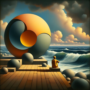 Digital Arts titled "Meditazione II" by Giuseppe Cristadoro, Original Artwork, AI generated image