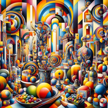 Arte digitale intitolato "Sinfonia di colori" da Giuseppe Cristadoro, Opera d'arte originale, Immagine generata dall'IA
