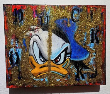 Ζωγραφική με τίτλο "Duck" από Giuseppe D’Alessandro (JD), Αυθεντικά έργα τέχνης, Λάδι Τοποθετήθηκε στο Ξύλινο πάνελ