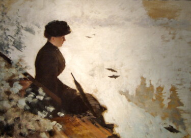 Malerei mit dem Titel "Effet de neige" von Giuseppe De Nittis, Original-Kunstwerk, Öl