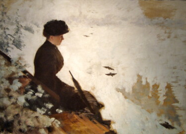 "Effet de neige" başlıklı Tablo Giuseppe De Nittis tarafından, Orijinal sanat, Petrol