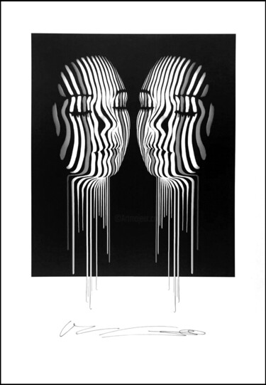Digitale Kunst getiteld "Pensees cachees - #…" door Giuseppe Fortunato, Origineel Kunstwerk, Digitaal Schilderwerk