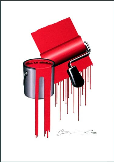 Digitale Kunst getiteld "Le rouge est pour v…" door Giuseppe Fortunato, Origineel Kunstwerk, Digitaal Schilderwerk