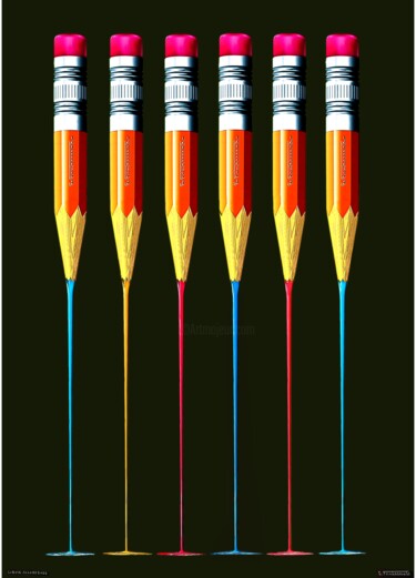 Schilderij getiteld "Liquid colors" door Giuseppe Fortunato, Origineel Kunstwerk, Digitaal Schilderwerk