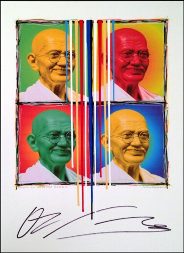 Arte digitale intitolato "Colate su Mahatma G…" da Giuseppe Fortunato, Opera d'arte originale