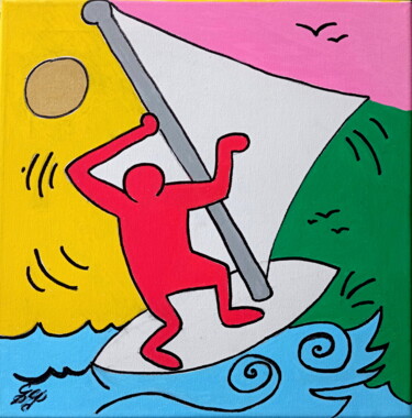 Painting titled "STAGIONI IN VELA" by Giuseppe Grieco (EditorDreams), Original Artwork, Acrylic